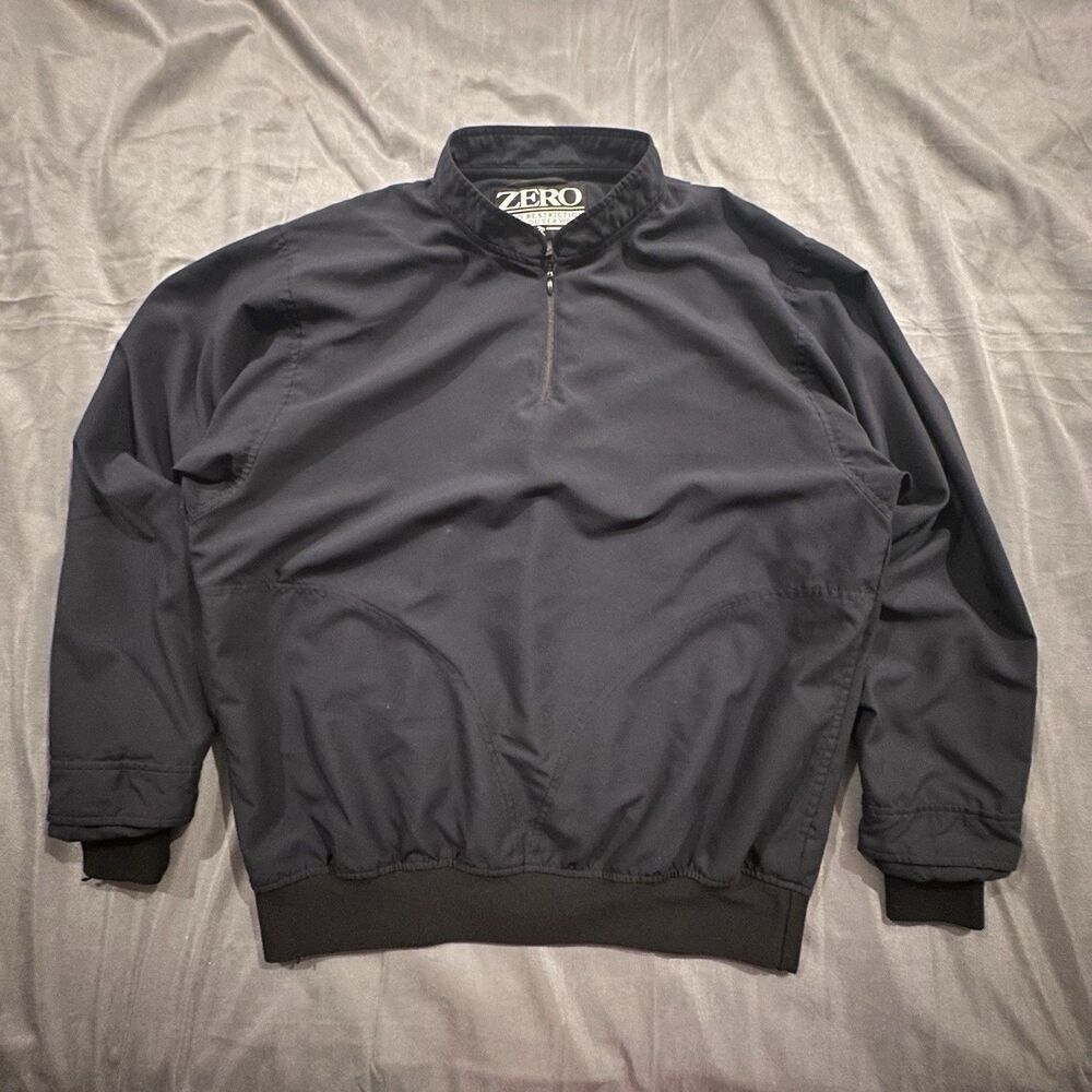 Vintage Zero Restriction Sweatshirt Womens M Black 1/4 Zip USA Golf Windbreaker